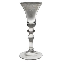 Antique Light Baluster Wine Glass c1750