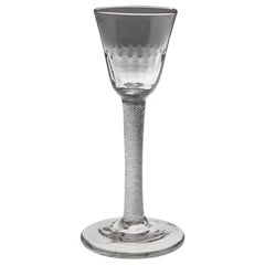 Verre à vin géorgien torsadé à l'air vers 1750