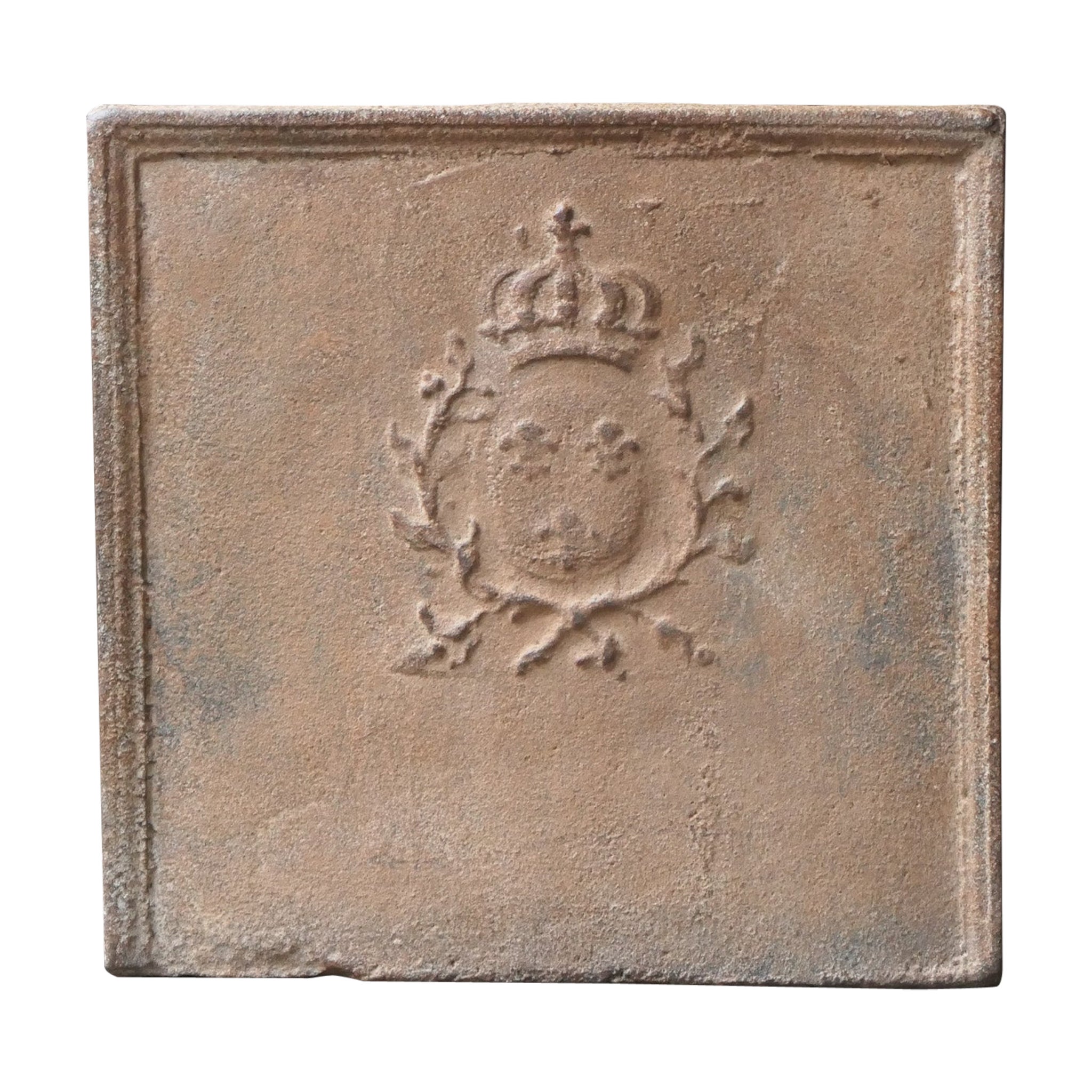 18th Century French Louis XV Period 'Arms of France' Fireback / Backsplash For Sale