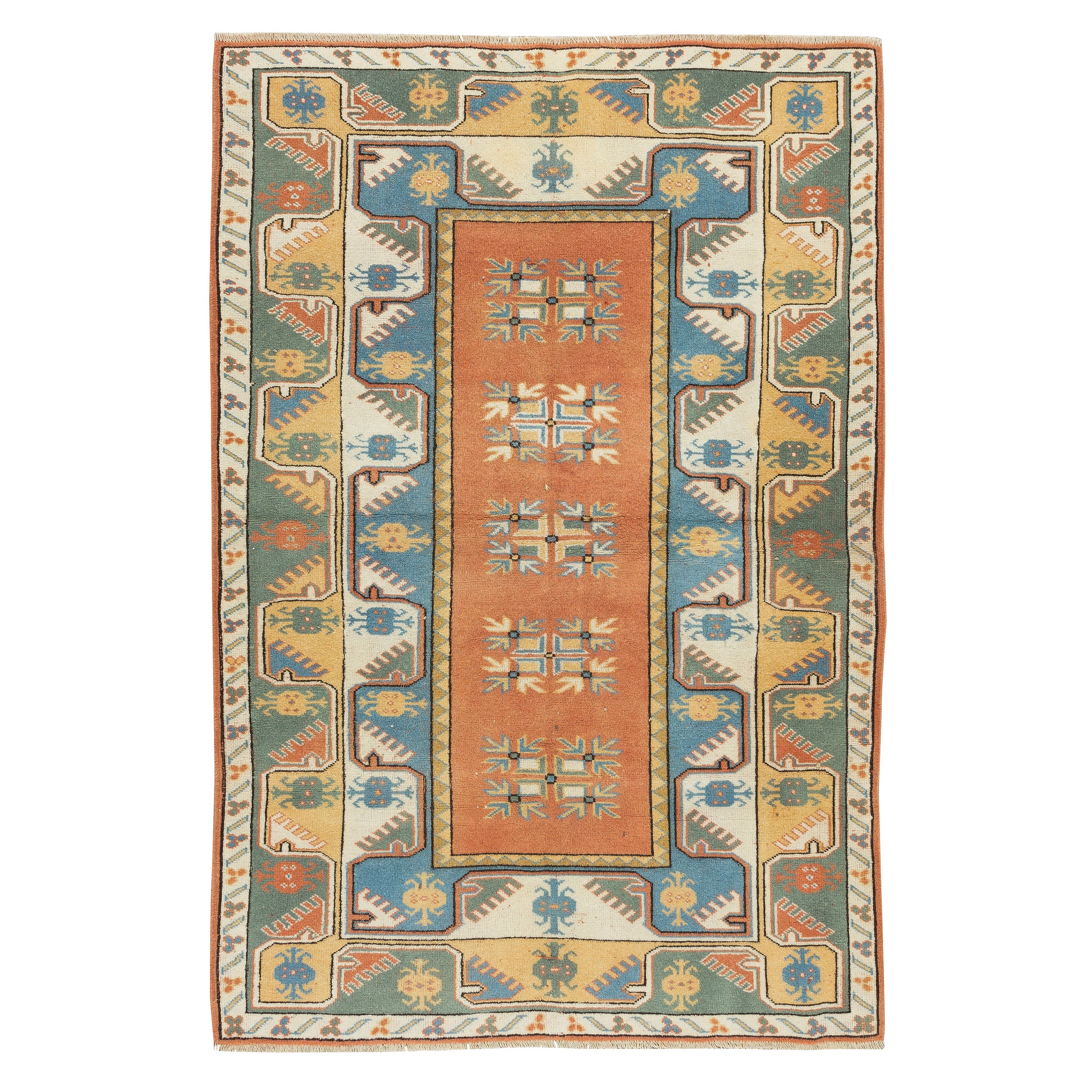 4x6 Ft Milas Rug, Country House Carpet, Floor Cover, Handmade Turkish Small Rug For Sale