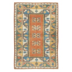 Retro 4x6 Ft Milas Rug, Country House Carpet, Floor Cover, Handmade Turkish Small Rug