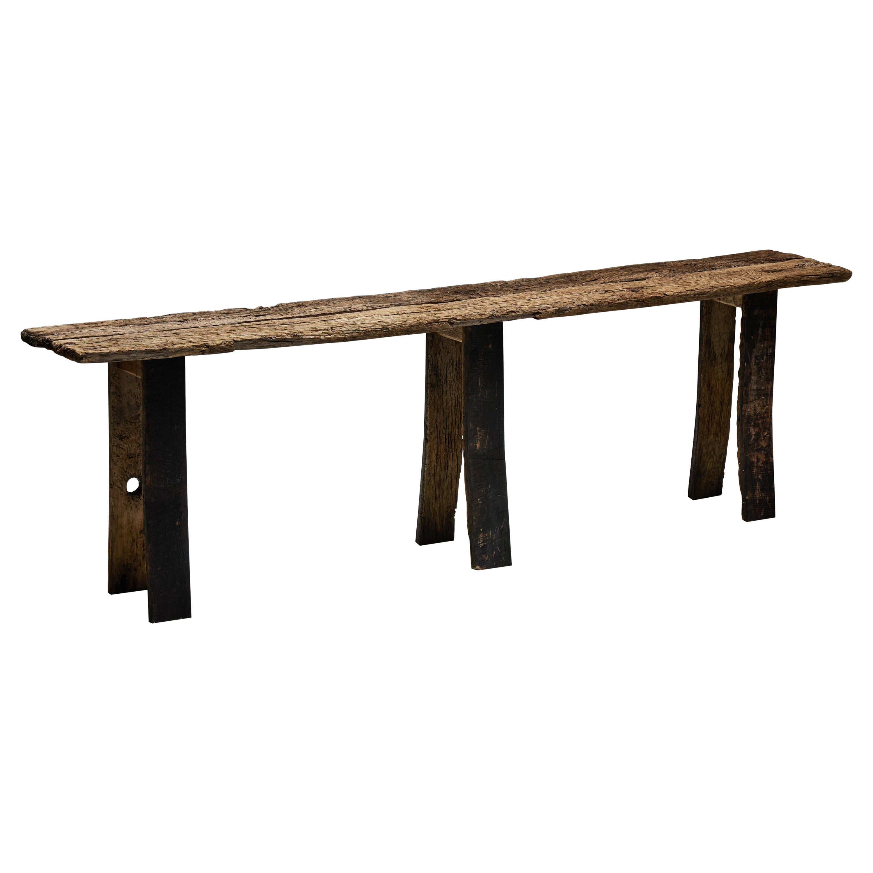 Rustic Wabi Sabi Console Table, France, 19th Century For Sale