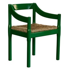 Vico Magistretti "Carimate" Dining Chair for Cassina, Laquered Green, 1960