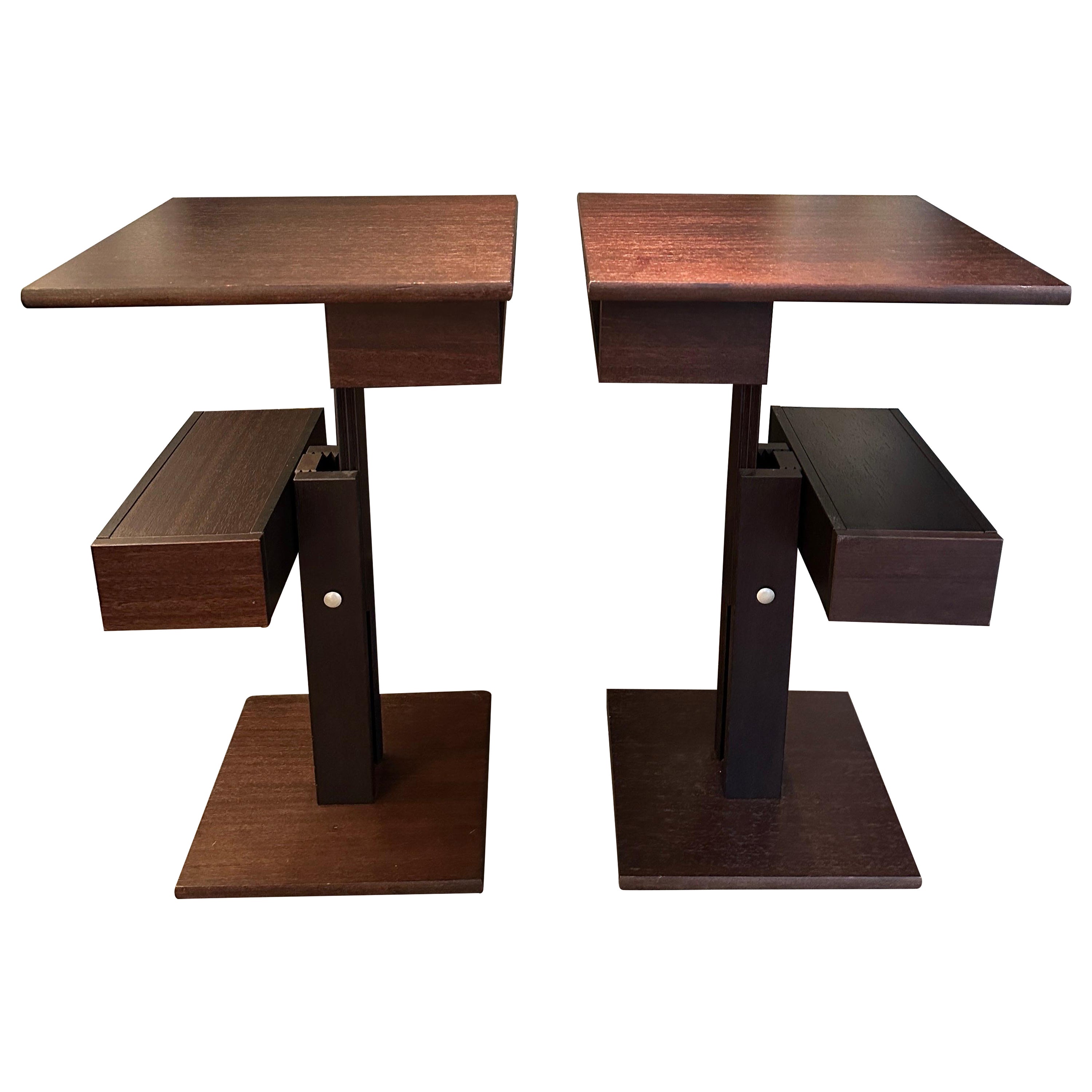 A Pair Of Adjustable Side Tables By Bernard Vuarnesson  For Sale