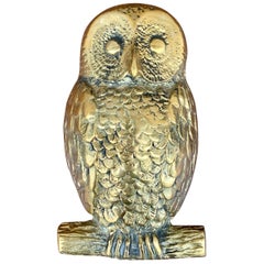 Vintage Cast Brass Owl Door Knocker