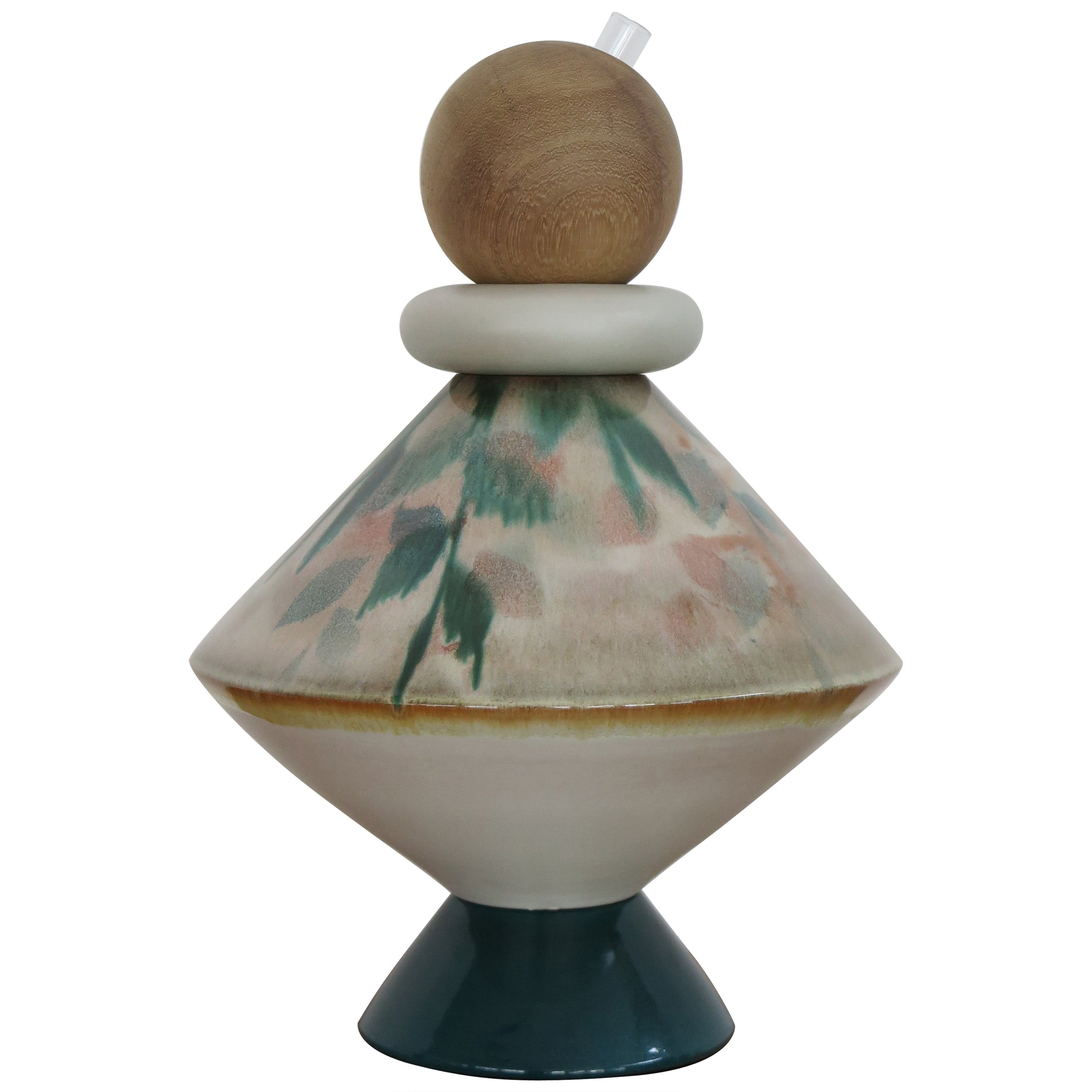 Capperidicasa Italian Ceramic Wood Contemporary Sculpture Flower Vase "iTotem" For Sale