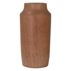 Vase aus Keramik in Brauntönen, vom Keramiker Ferrando. Spanien 1970er Jahre