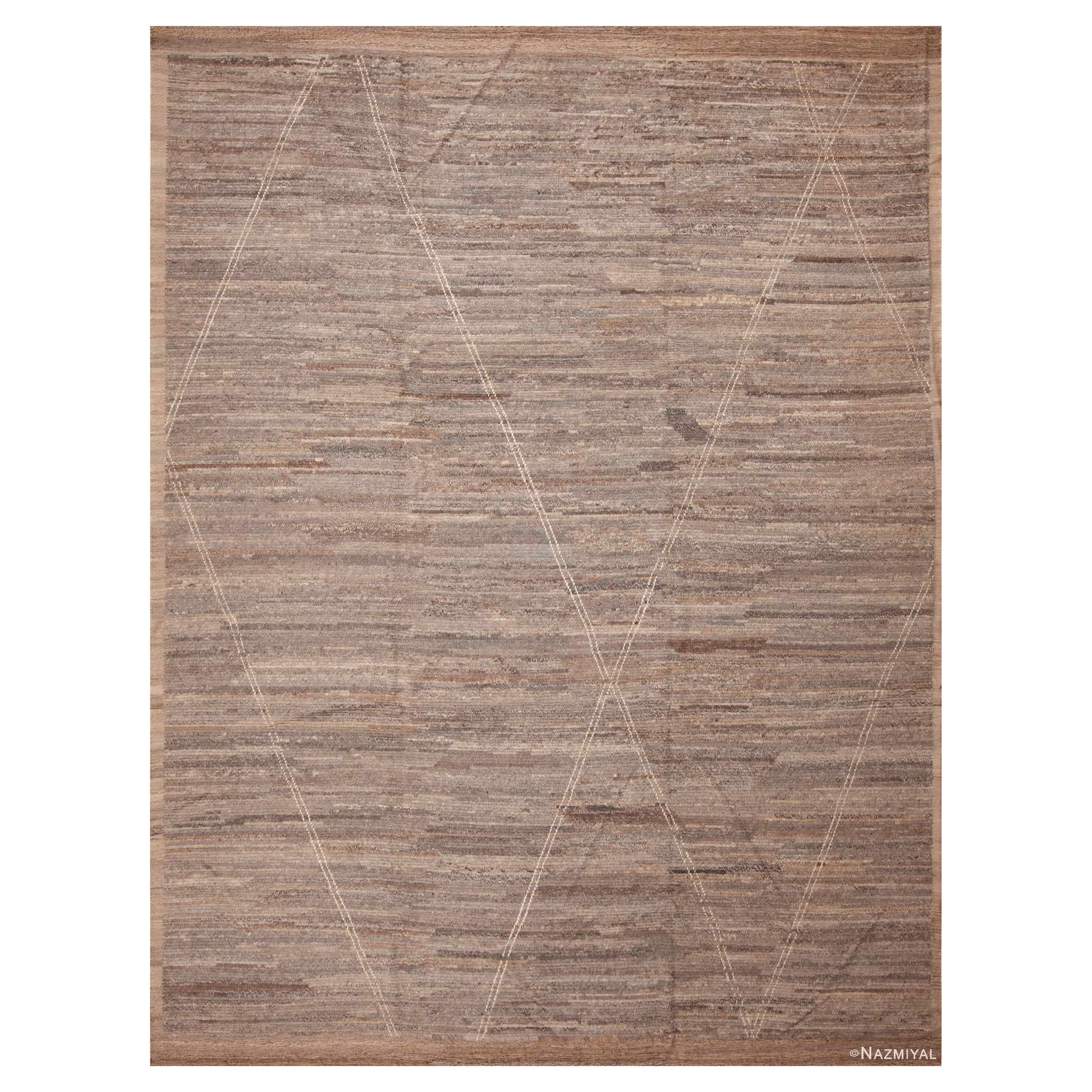 Nazmiyal Collection Modern Abstract Minimalist Tribal Area Rug 10'8" x 13'8" For Sale