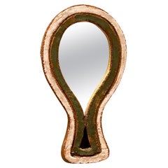 Antique Ceramic Mirror by les Argonautes, France 1960s