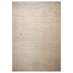 Nazmiyal Collection Abstract Cream Light Blue Modern Area Rug 13'10" x 19'7"