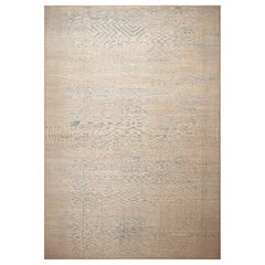 Collection Nazmiyal, crème claire, bleu clair, tapis moderne de 13'10" x 19'7"