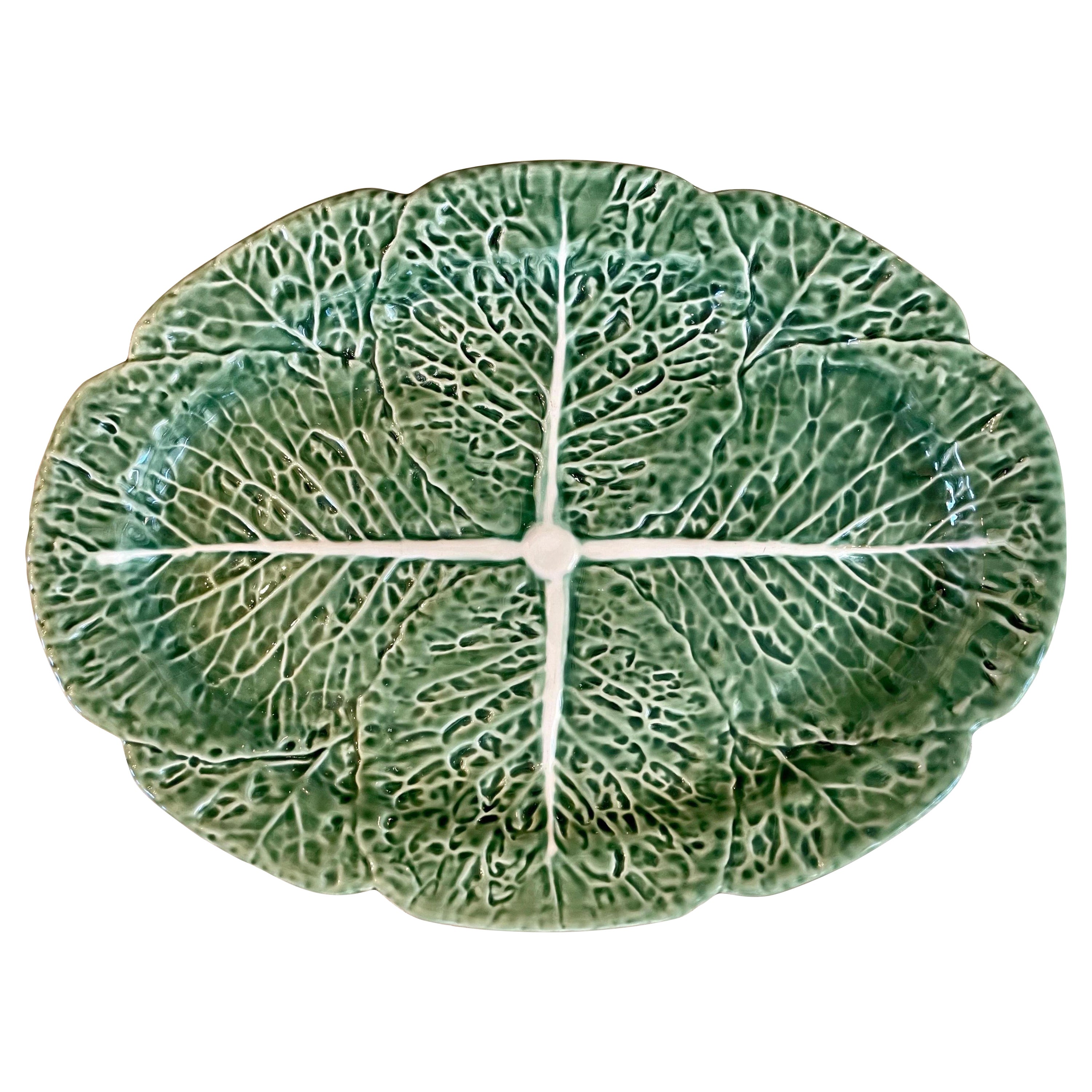 Palm Beach Style Cabbage Platter Set Bordallo Pinheiro, Portugal