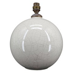 Cracked white ball lamp, attributed to Besnard for Ruhlmann, France, circa 1920