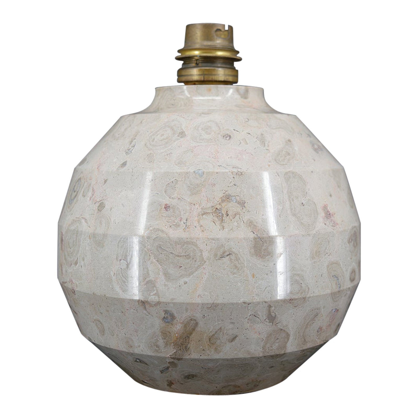 Modernist Art Deco ball lamp in carved marble, France, Circa 1930 For Sale