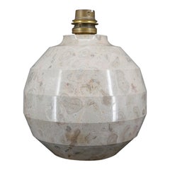Antique Modernist Art Deco ball lamp in carved marble, France, Circa 1930