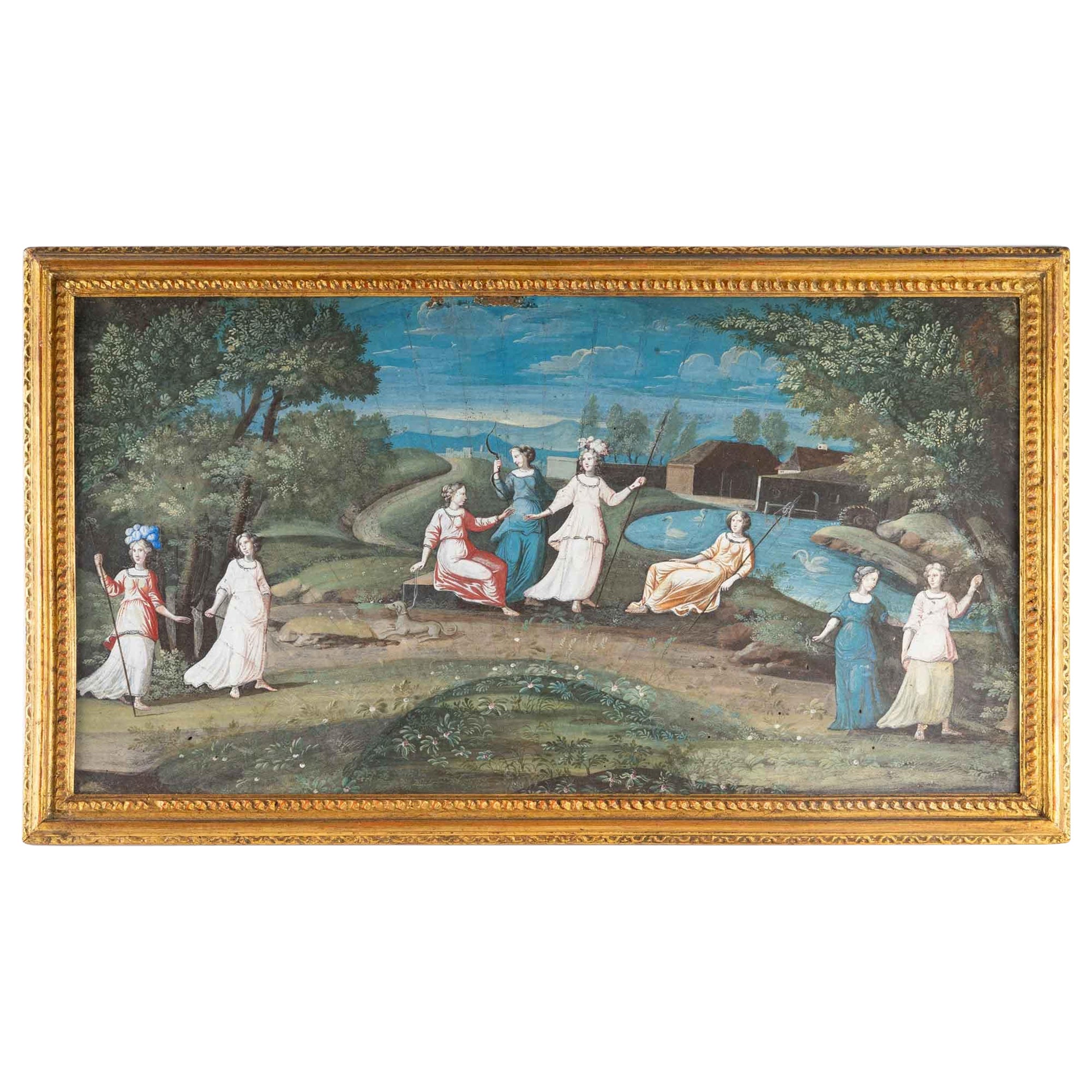 Gemäldeskizze – Fächerprojekt – inspiriert von Militärs von 1789 – XVIII.  im Angebot
