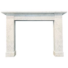 Used Scottish 19th C Early Victorian Pencil Veined Carrara Marble Fireplace Surround.