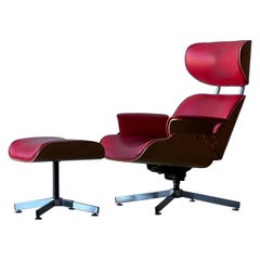Retro Mid-Century Plycraft Lounge Chair and Ottoman