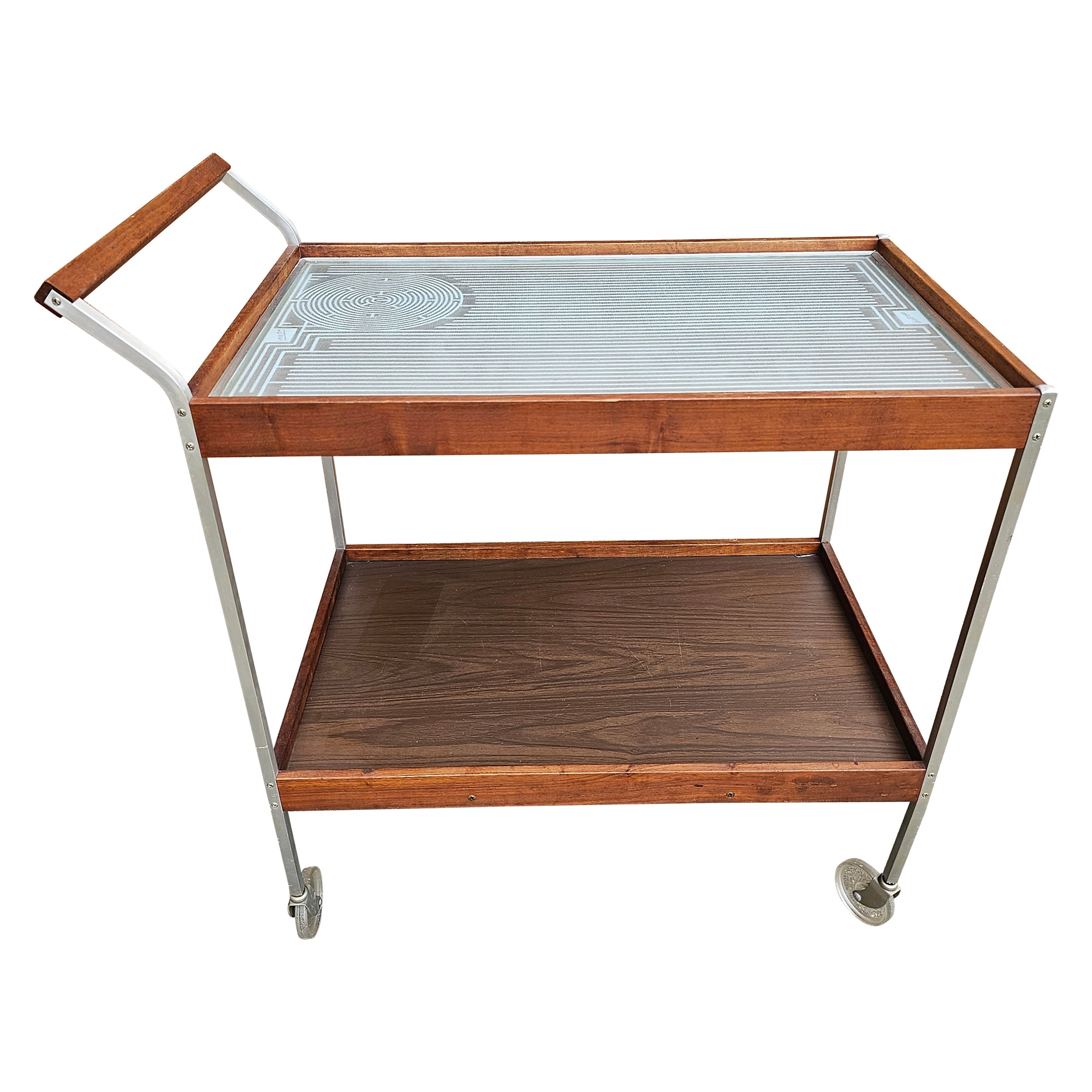 Mid-Century Salton Hotable Automatic Food Warmer Rolling Bar Cart