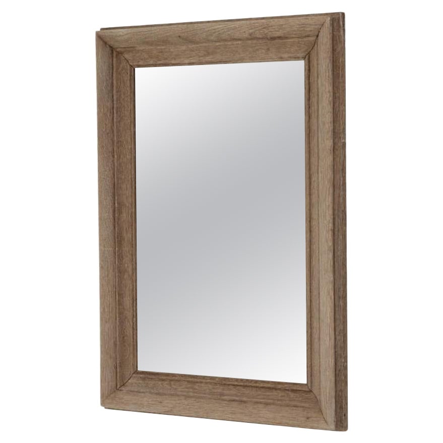 Antique French Bleached Oak Mirror
