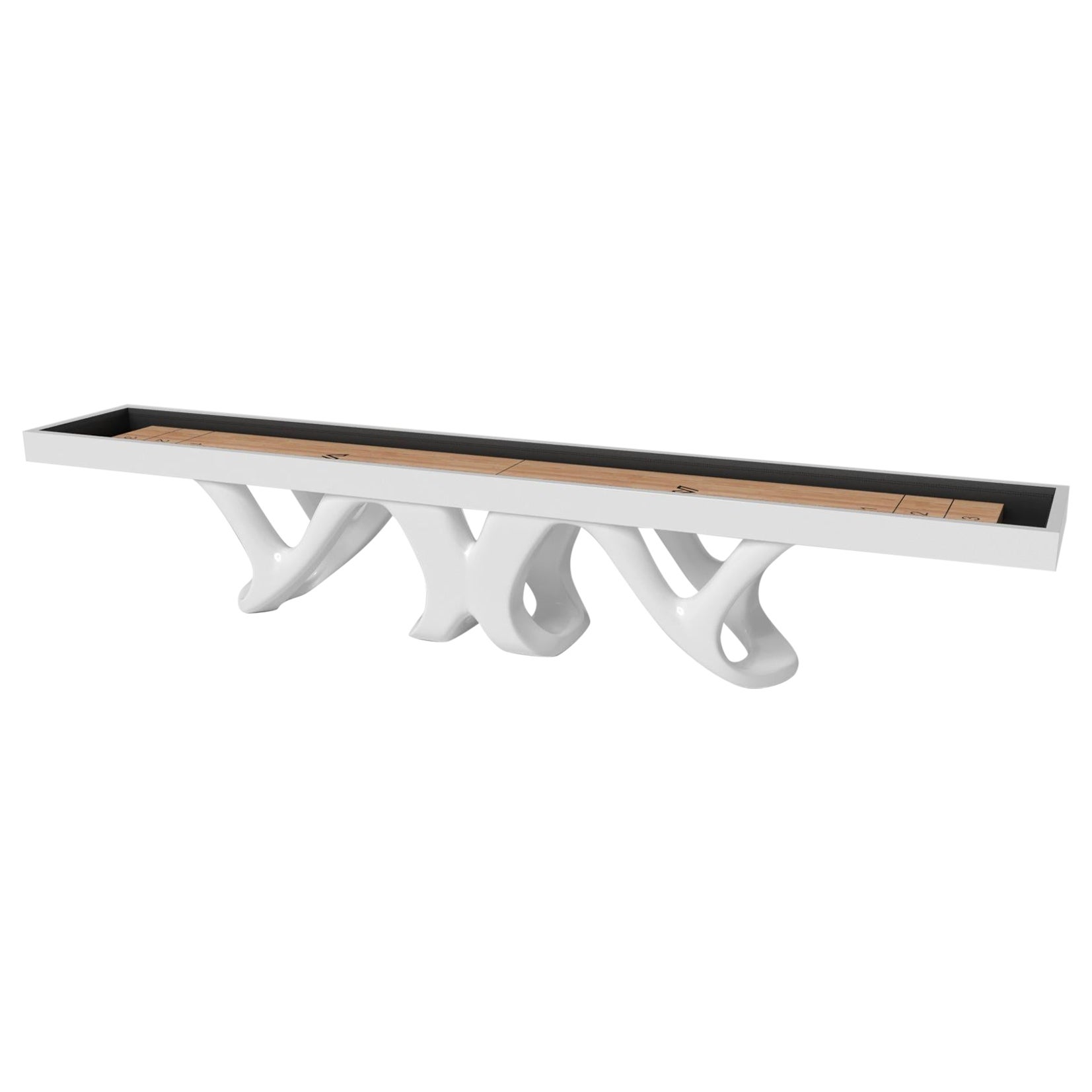 Elevate Customs Draco Shuffleboard Tables /Solid Pantone White Color in 12' -USA For Sale