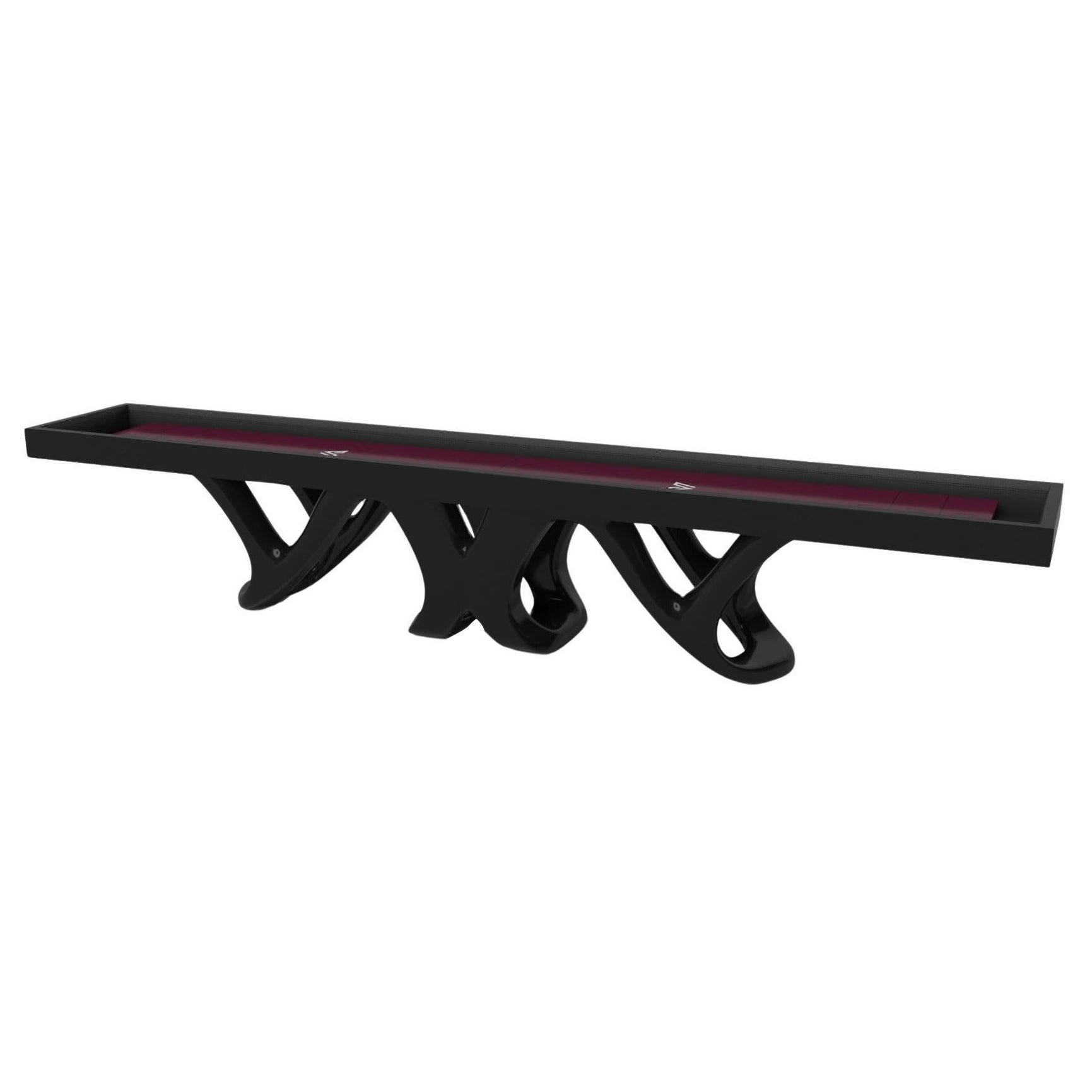 Elevate Customs Draco Shuffleboard Tables /Solid Pantone Black Color in 12' -USA For Sale
