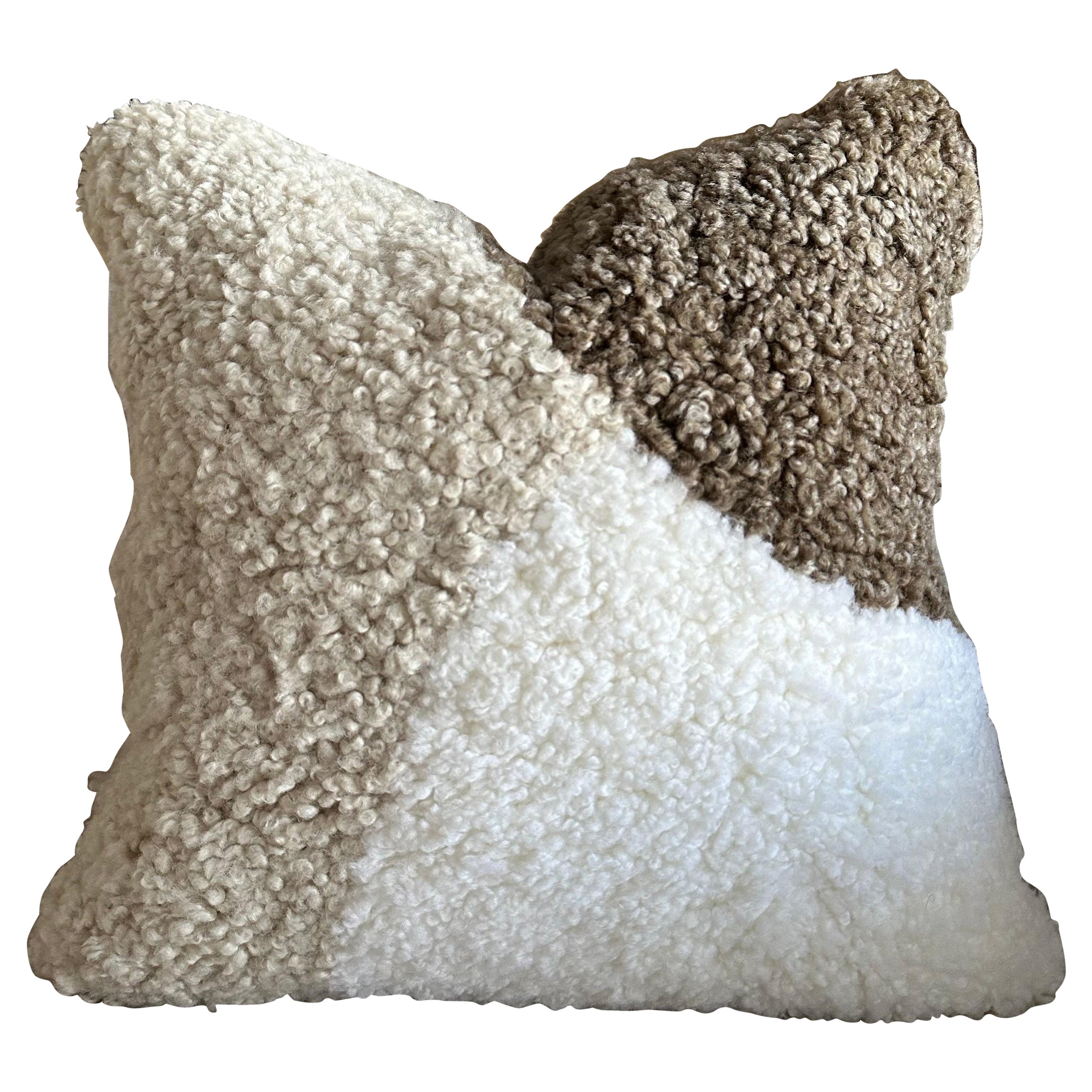 Custom Made 3 Color Sheep Wool Pillow with Down Insert For Sale