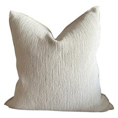 French Linen Accent Pillow in Creme Includes Down Feather Insert