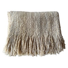 Hand Made Gold Moss Textured Wool Throw