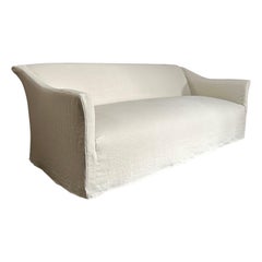 Custom Belgian Linen Slip Covered Sofa 