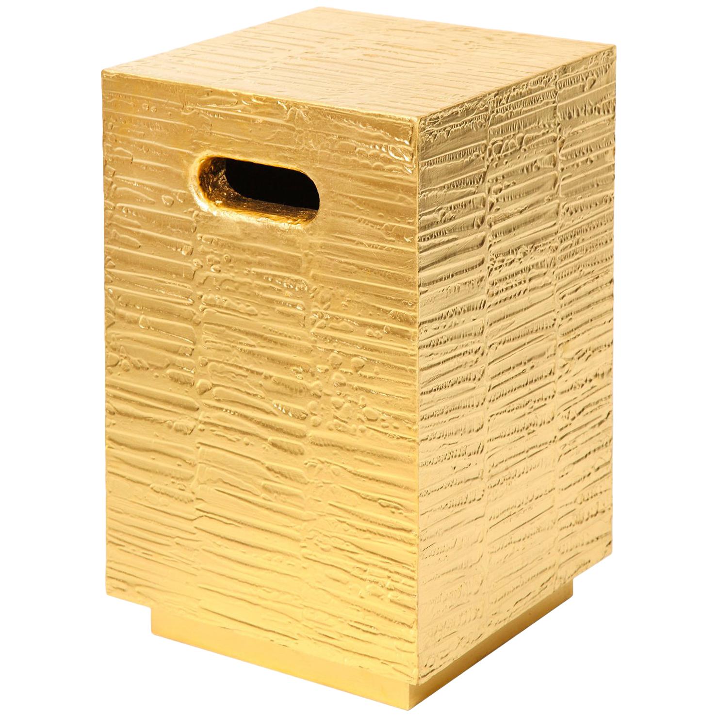 Alpha Workshop Side Table in Gold For Sale