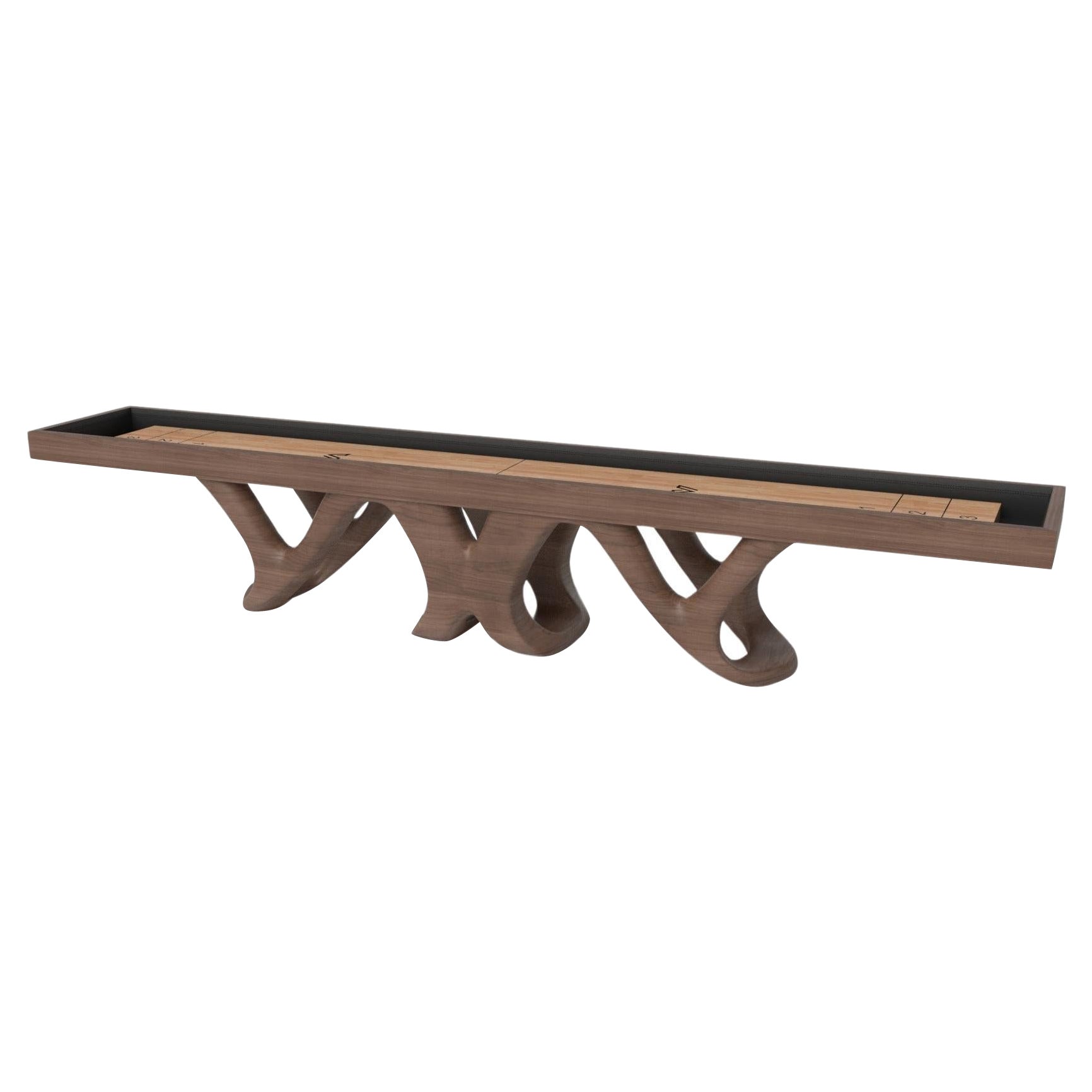 Elevate Customs Draco Shuffleboard Tables / Solid Walnut Wood in 12' - USA For Sale