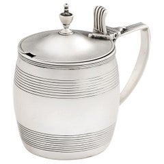 Antique Barrel Mustard Pot Made in London by Stephen Adams, 1805