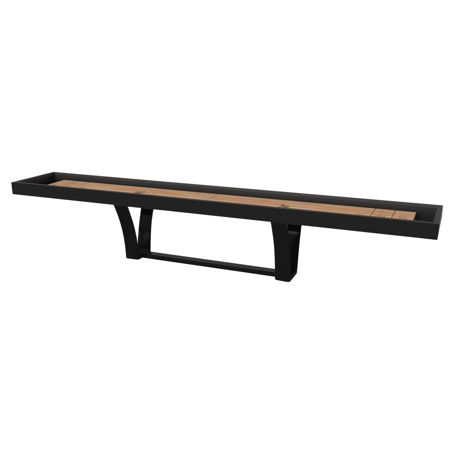 Elevate Customs Elite Shuffleboard Tables /Solid Pantone Black Color in 12' -USA For Sale