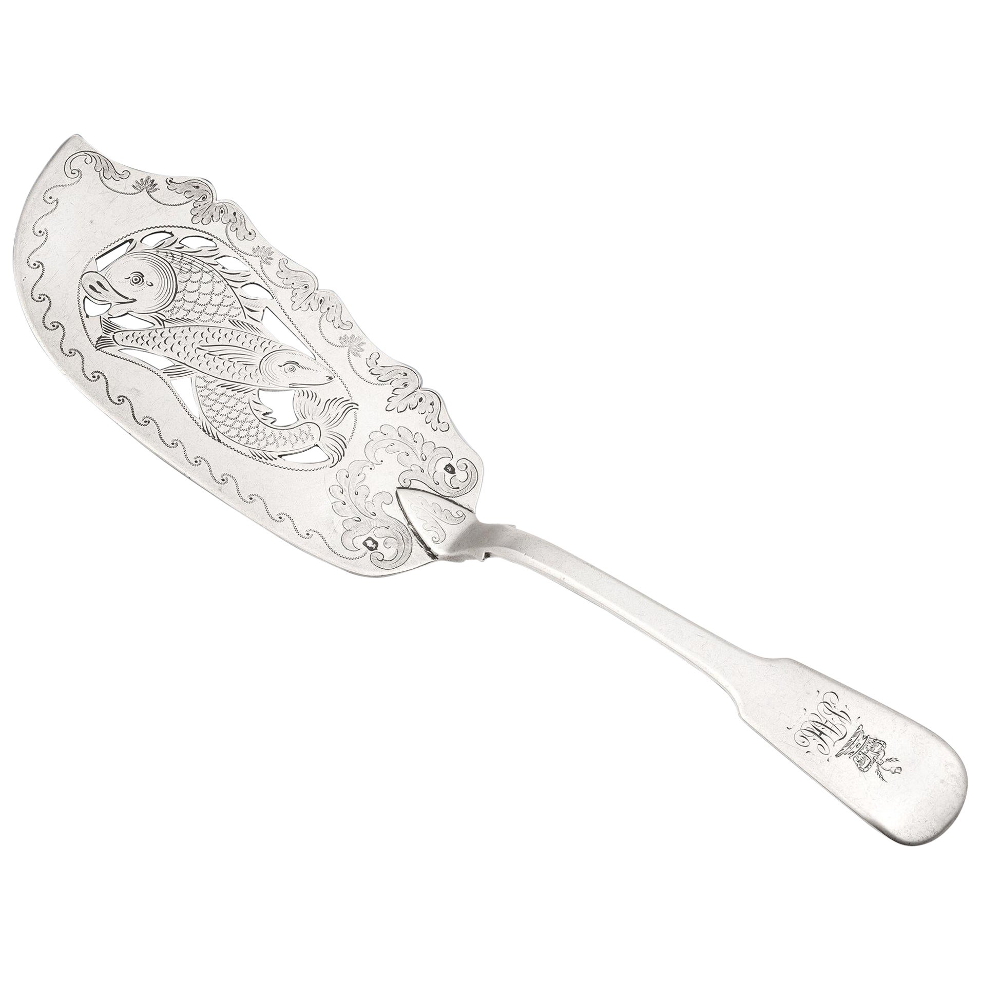 Rodaja de pescado de Jorge IV hecha en Dublín por John Le Bass, 1828 en venta