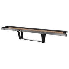 Tavolo da shuffleboard Elevate Customs Elite in lamiera d'acciaio inossidabile da 12' - USA