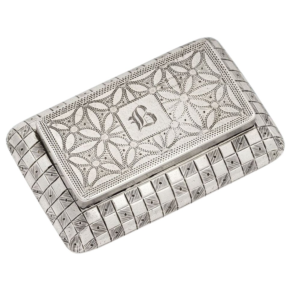 George III "Cushion" Shaped Vinaigrette by Thomas Phipps & Edward Robinson, 1806