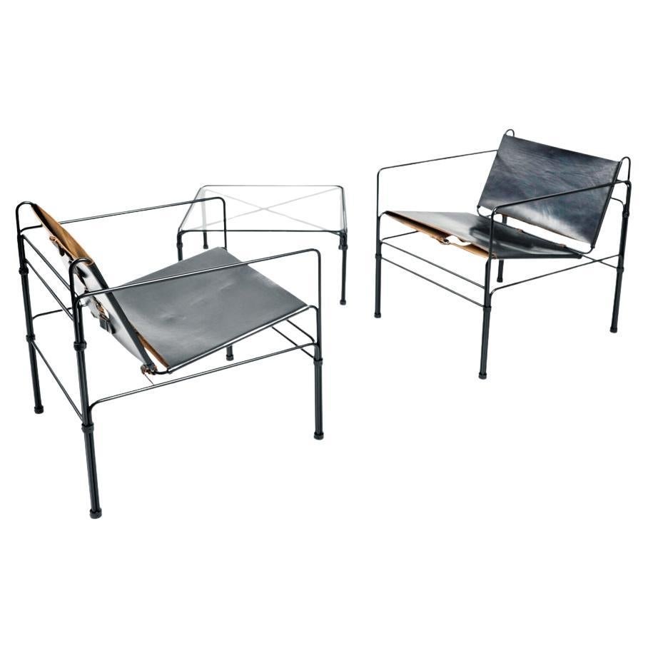 Ensemble de fauteuils de salon de Jan Van Opzeeland, 3 pièces en vente