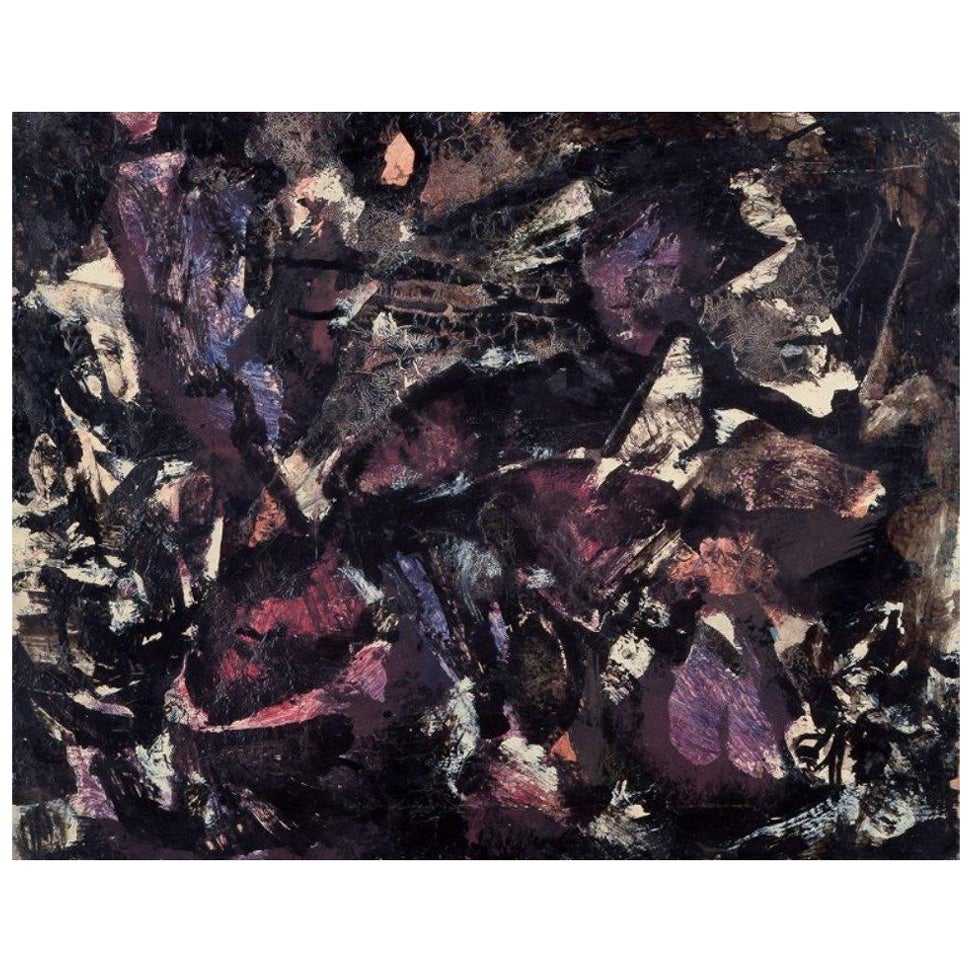Artista scandinavo. Olio su tela. Composizione astratta. Metà del XX secolo.