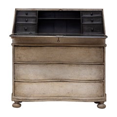 Gray painted Baroque Secretary, 18th century