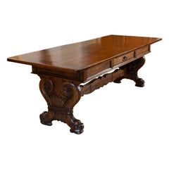 Large Walnut Renaissance Table, 17th / 19th Century