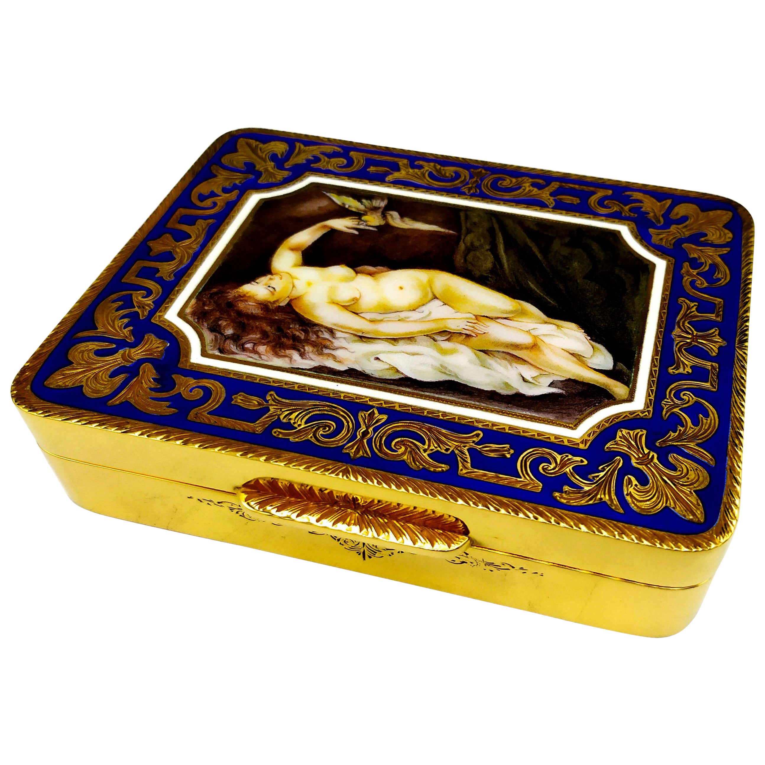 Table Cigar Box two-tone stripes enamel Sterling Silver Salimbeni For Sale