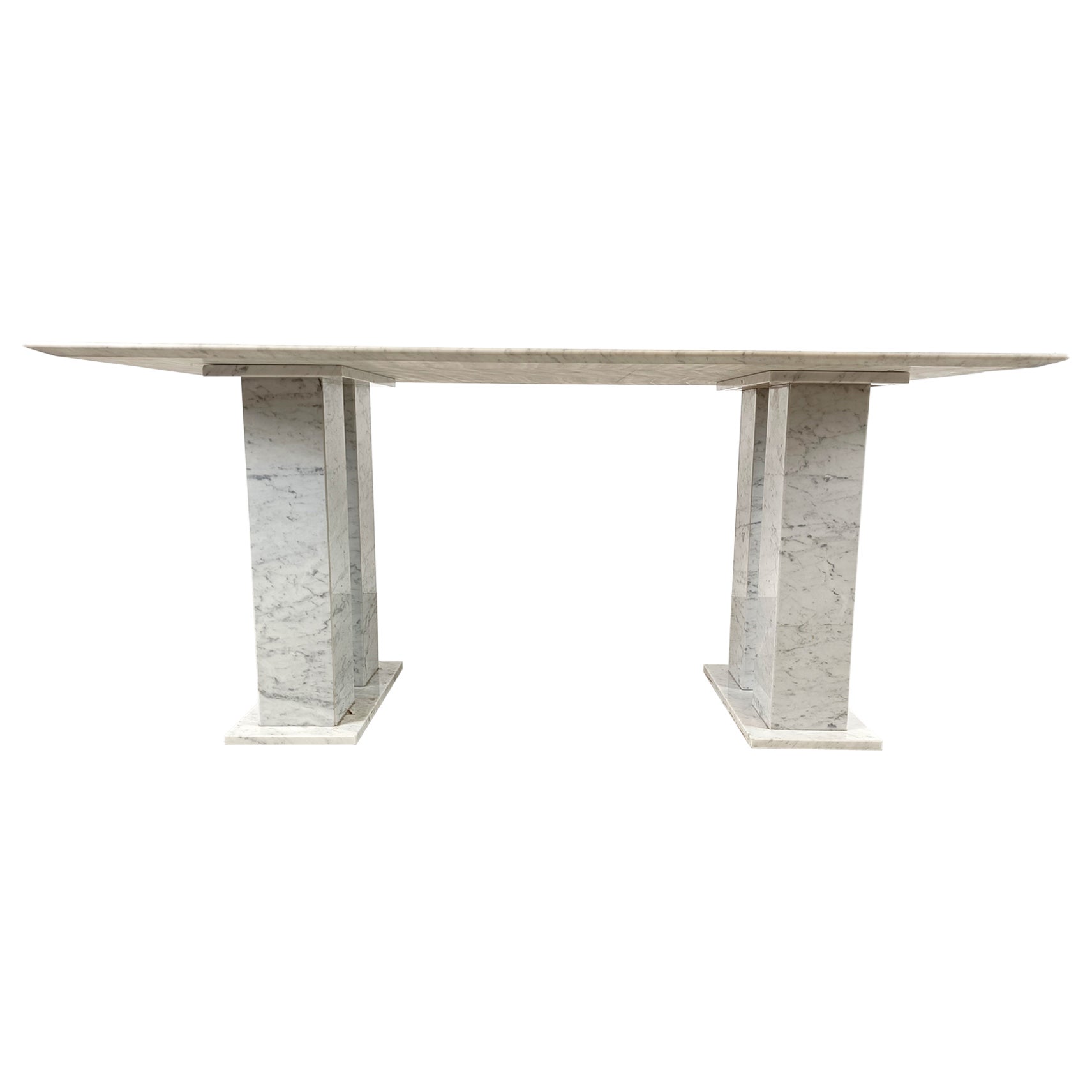 White marble dining table, 1970s For Sale