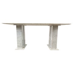 Used White marble dining table, 1970s