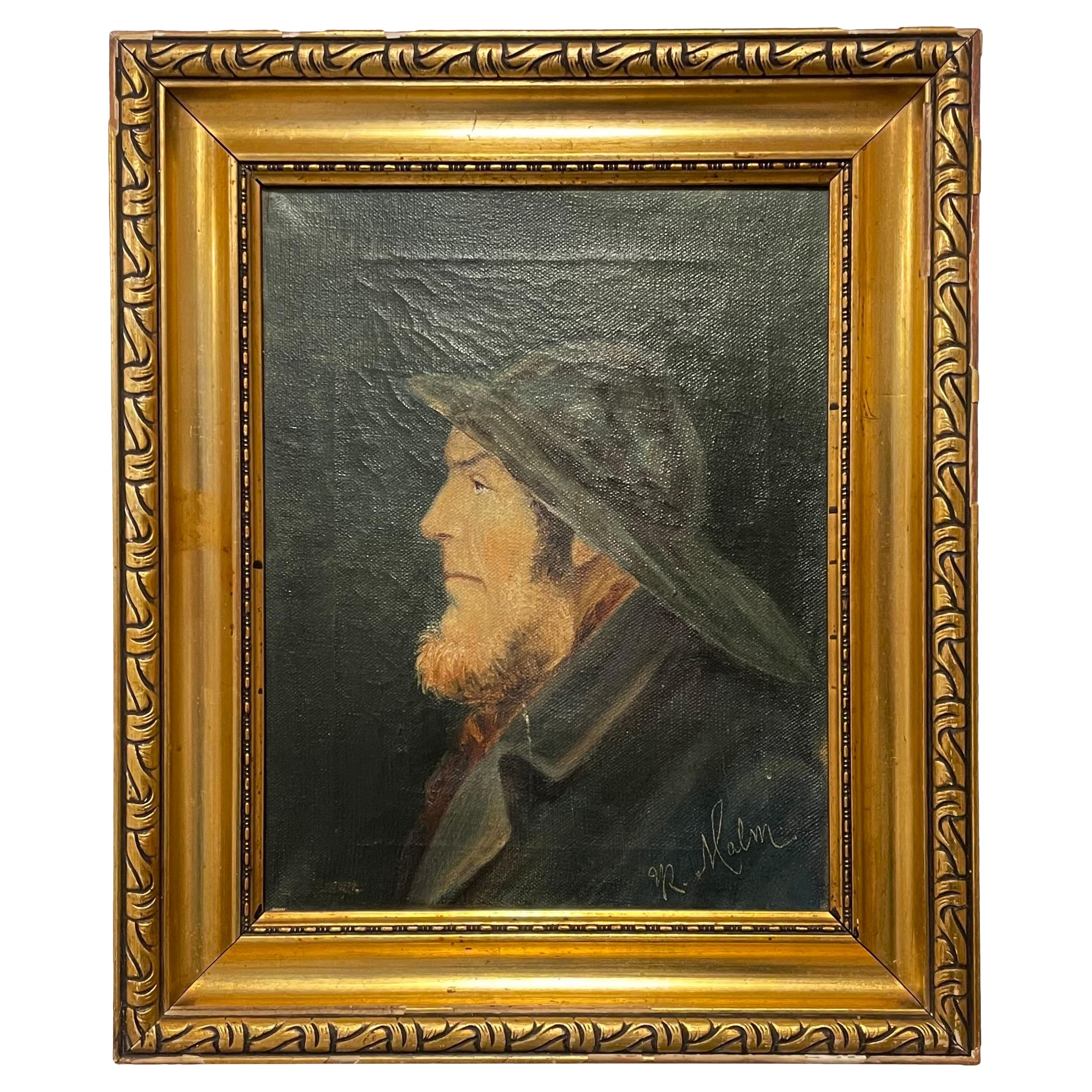Early 20th century Danish oil painting of fisherman from Skagen