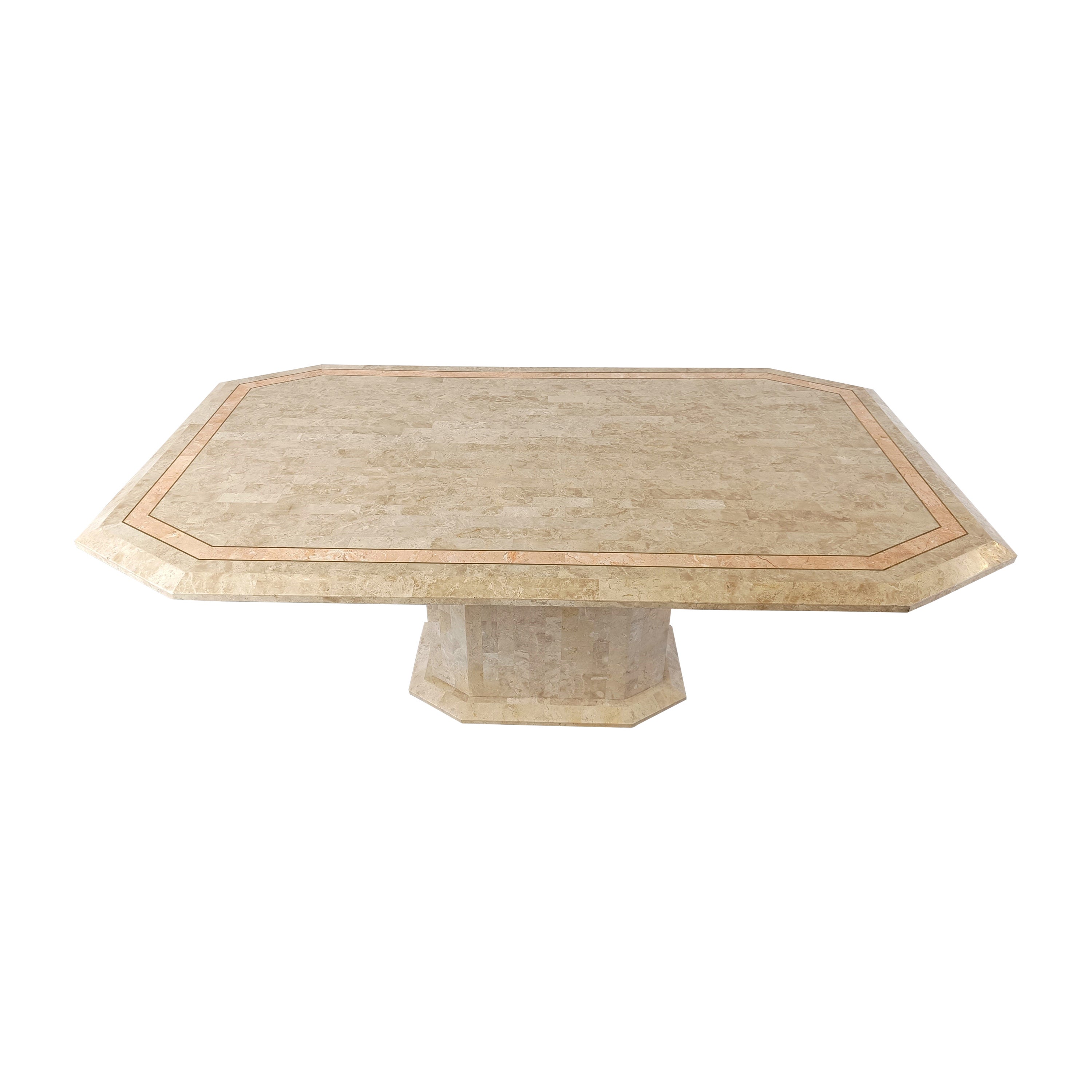 Vintage tesselated stone dining table by Maithland smith, 1970s For Sale