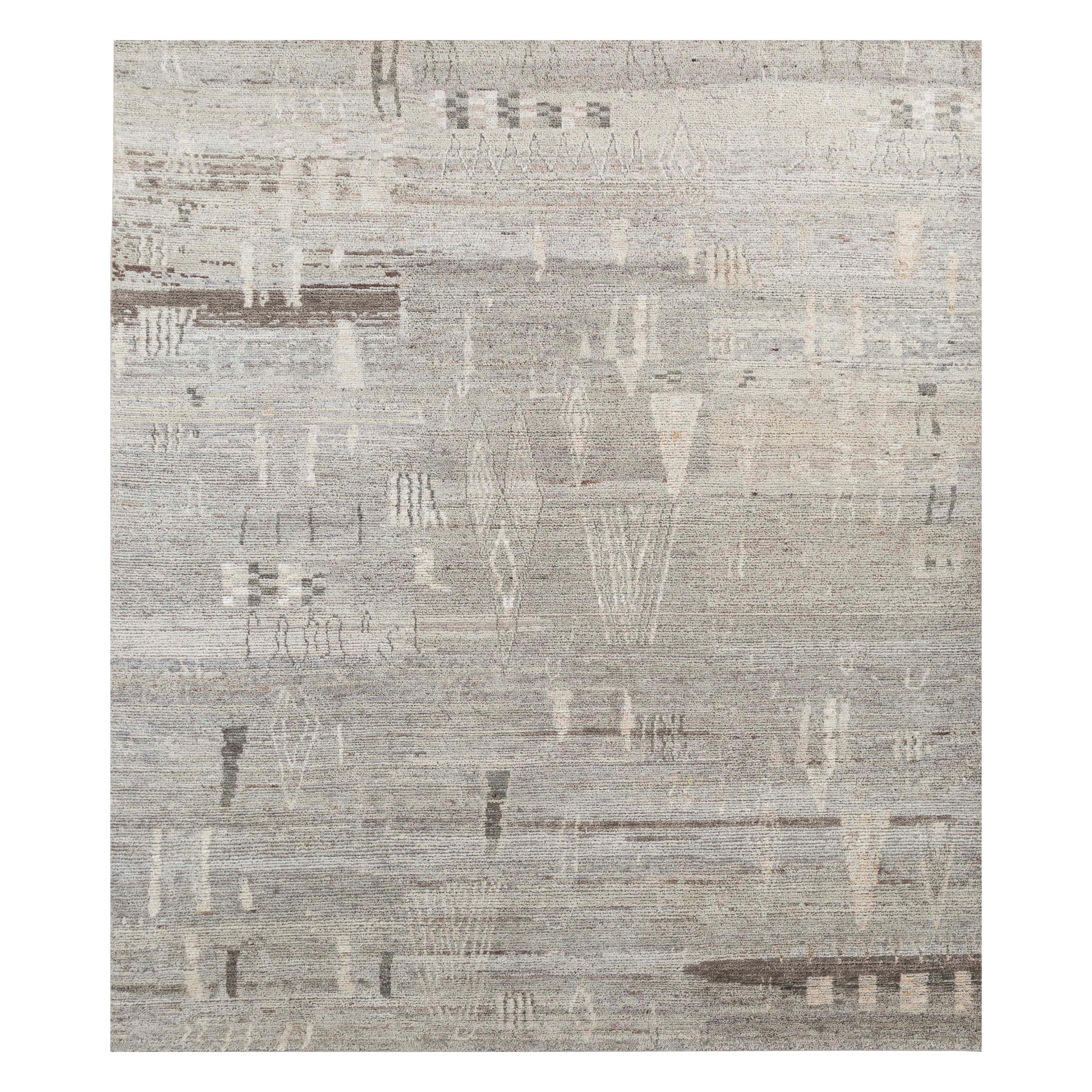 Nickel Harmony Hand-Knotted Rug For Sale
