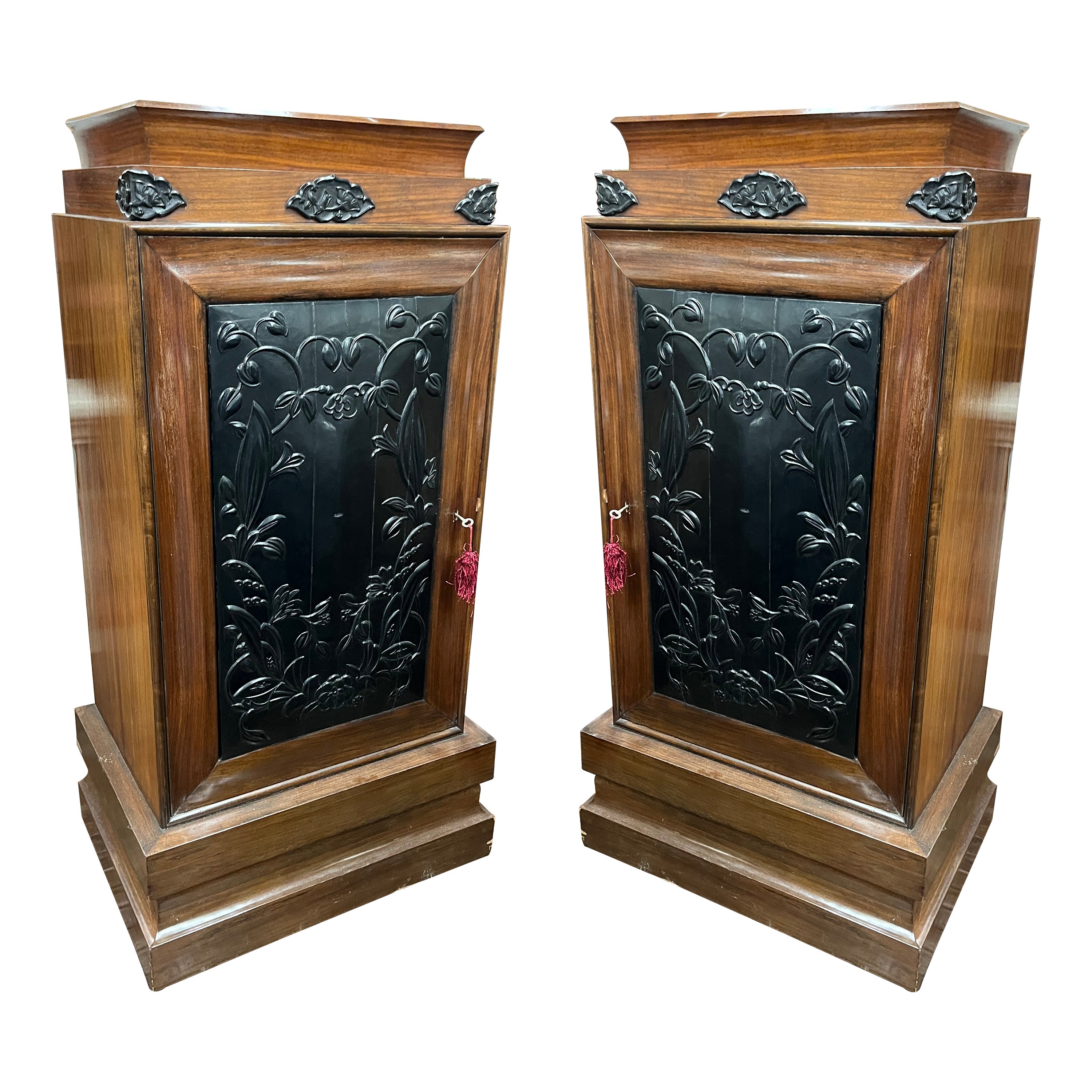 Pair of Art Deco Tall Cabinets, C. 1930 For Sale