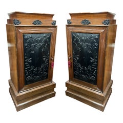 Vintage Pair of Art Deco Tall Cabinets, C. 1930