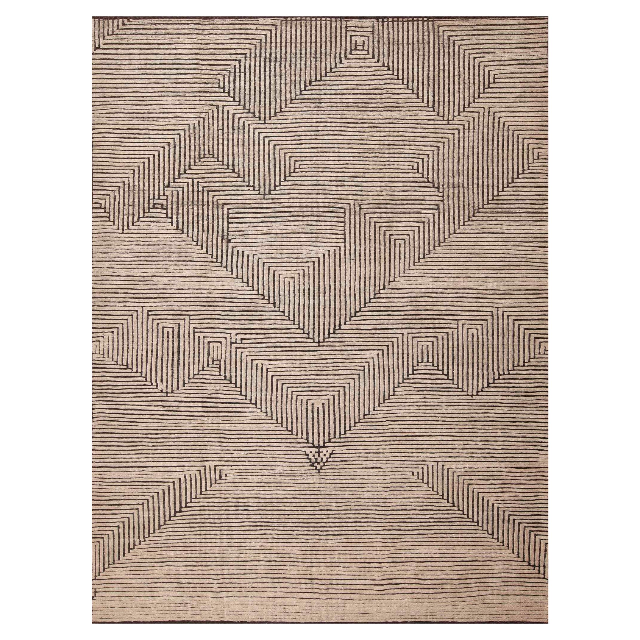 Nazmiyal Collection Modern Art Deco Inspired Design Area Rug 9'3" x 12'3" For Sale